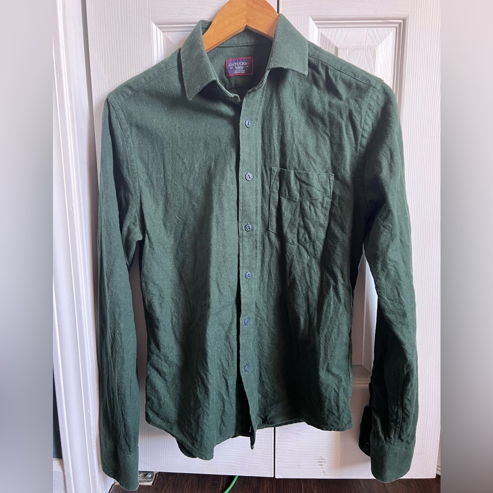Men’s Green Untuckit Slim XS Flannel